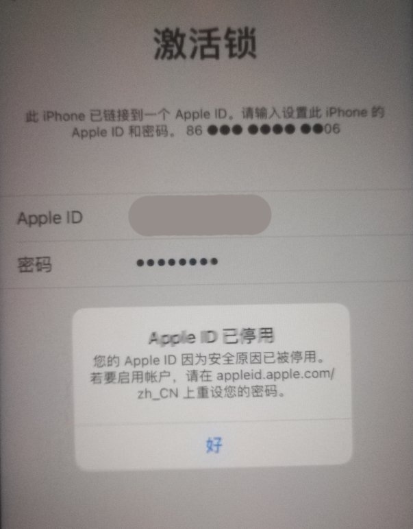 麦积苹果手机维修分享iPhone 12 出现提示“Apple ID 已停用”怎么办 